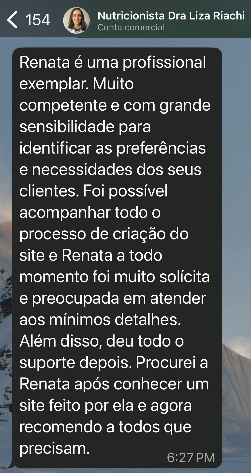 Depoimento de Dra. Liza Riachi sobre o site desenvolvido por Renata Lanceiro